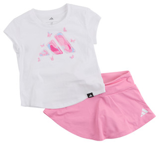 Thumbnail 1: Adidas Toddler Girls Active 2 Pc Flounce Skort Set 