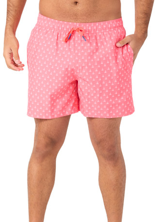 Thumbnail 1: Southern Tide Men's Sailboat Print Swim Shorts 