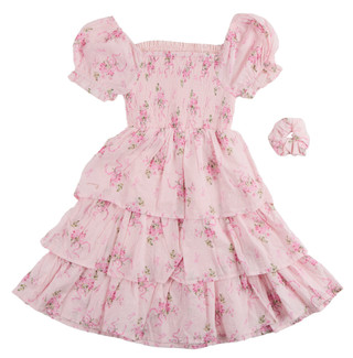 Thumbnail 2: SECONDARY Big Girls Tiered Smocked Puff Sleeve Dress 