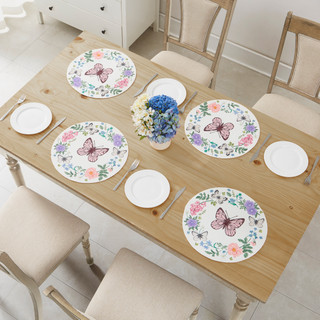 Thumbnail 4: Avanti 4 Pc. Meadow Woven Braided Round Placemats Set  