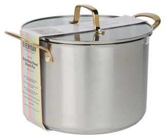Thumbnail 1: MARTHA STEWART EVERYDAY 8 Qt Midvale Stainless Steel Stock Pot 