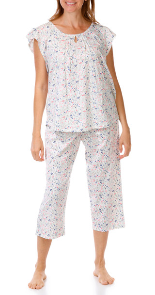Thumbnail 1: POPPY & CLAY Women's 2 Pc Floral Pajama Capris Set 