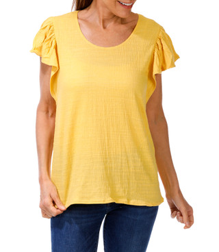 Thumbnail 1: MAX STUDIO Women's Crinkle Ruffle Sleeve Top 