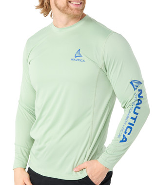 Thumbnail 1: Nautica Men's Long Sleeve Performance Crewneck Tee 