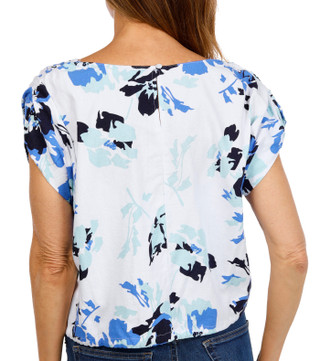Thumbnail 3: Ellen Tracy Women's Short Sleeve Drawstring Hem Top 