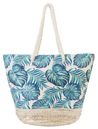 Thumbnail 3: Caribbean Joe Monstera Leaf Beach Tote Bag 