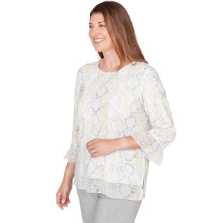 Thumbnail 2: Alfred Dunner Womens 3Q Sleeve Python Print Top 