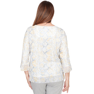 Thumbnail 5: Alfred Dunner Womens 3Q Sleeve Python Print Top 
