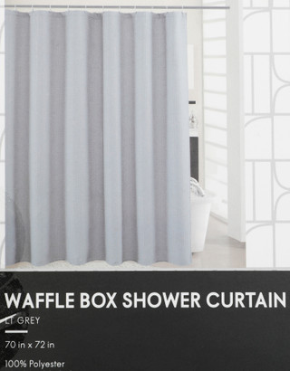 Thumbnail 3: ELLE HOME 70X72 Waffle Box Shower Curtain 