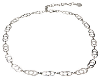 Thumbnail 1: Vince Camuto Oval Crystal Link Chain Belt 