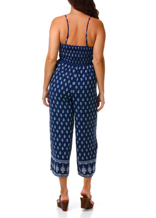 Thumbnail 2: Inspired Hearts Juniors Sleeveless Border Print Jumpsuit 
