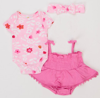 Thumbnail 1: Little Chickadees Baby Girls 3 Pc Shorts Set  