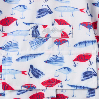 Thumbnail 6: Silver Bait Men's Americana Short Sleeve Button Down 