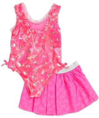 Thumbnail 2: Penelope Mack Girls 2 Pc Swimsuit Set 