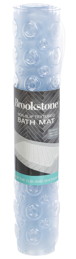 Thumbnail 1: Brookstone Non-Slip Nub Bath Mat with Hair Catcher 15x39 