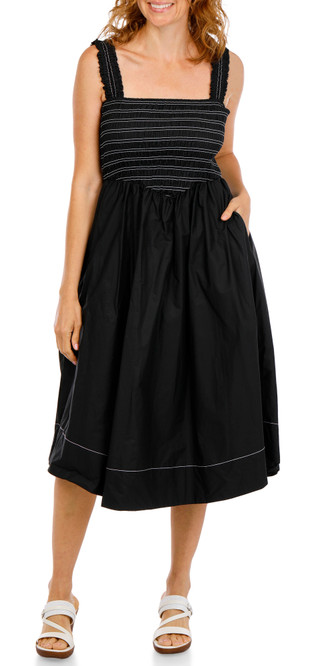 Thumbnail 1: Ellen Tracy Women's Poplin Smocking Detail Dress 