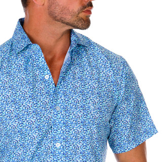 Thumbnail 2: TAILORBYRD Men's Swirling Floral Button Down Shirt 