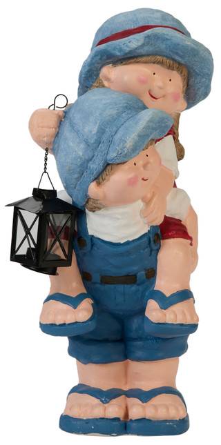 Thumbnail 1: Fancy That Patriotic Kids Figurine with Lantern Outdoor Decor 