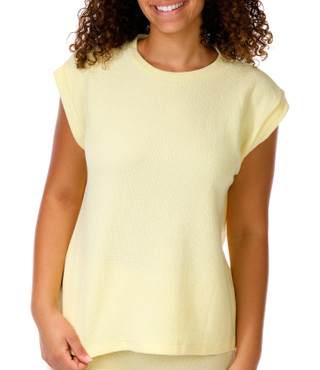 Thumbnail 3: Status by Chenault Women's 2 Pc Short Sleeve Ribbed Top & Pants Set 