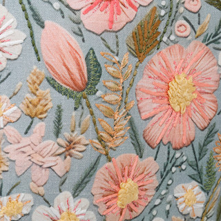 Thumbnail 4: MAGASCHONI 20x20 Embroidered Floral Decorative Pillow 