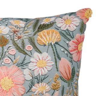 Thumbnail 5: MAGASCHONI 20x20 Embroidered Floral Decorative Pillow 
