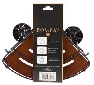 Thumbnail 3: Bombay Power Suction Bamboo Corner Caddy 