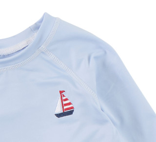 Thumbnail 3: Sperry Baby Boy's 3 Pc Long Sleeve Rash Guard Short Set 