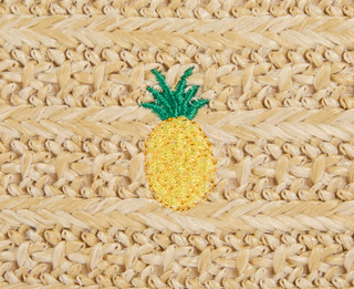 Thumbnail 2: BCBGeneration Embroidered Straw Double Compartment Satchel Bag with Scarf 