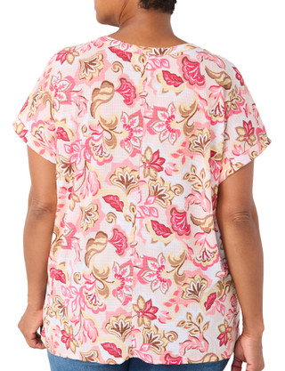 Thumbnail 2: Coral Bay Plus Short Sleeve Henley Waffle Top 