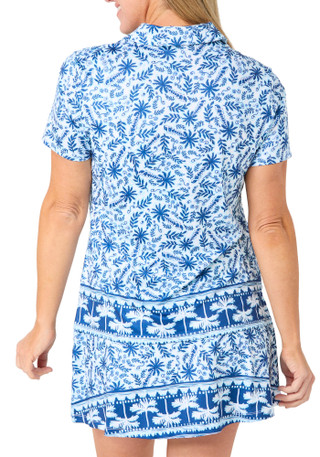 Thumbnail 2: Coral Bay Golf Women's Short Sleeve Zip Palm Breeze Golf Top 