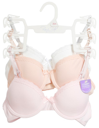 Thumbnail 1: Rene Rofe Girls' 3-Pack Molded Bras 