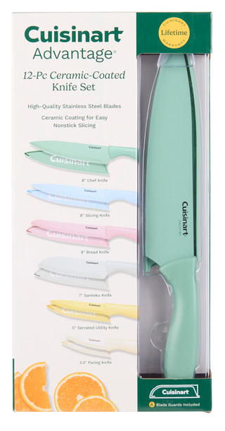 Thumbnail 1: CUISINART 12-Piece Ceramic-Coated Knife Set 