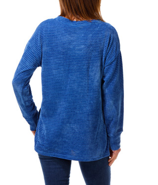 Thumbnail 2: Chenault Women's Waffle Knit Crew Neck Chenille Top 