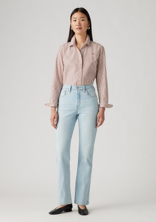 Thumbnail 2: Levi's Junior's Light Wash 501 Straight Leg Jeans 
