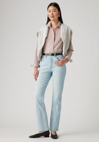 Thumbnail 5: Levi's Junior's Light Wash 501 Straight Leg Jeans 