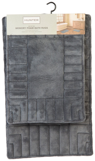 Thumbnail 1: Hunter Ryder Quilted Memory Foam Bath Rug Set - 2 Piece 