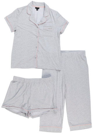 Thumbnail 2: Tahari Women's 3 Pc Short Sleeve Capris Sleep Set 