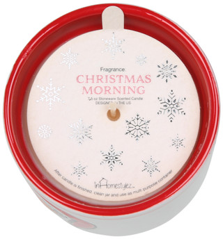 Thumbnail 2: INHOMESTYLEZ 7.5 oz Christmas Morning Scented Stoneware Candle 