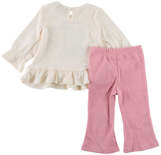 Thumbnail 2: Rare Editions 2 Pc Baby Girls Bear Long Sleeve Pants Set  