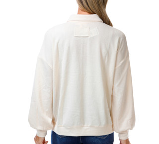 Thumbnail 2: J.O.A Junior's Long Sleeve Half Buttoned Pull Over Sweater 