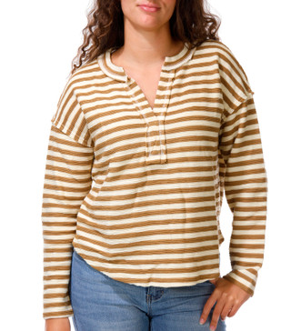 Thumbnail 2: Blu Pepper Junior's Long Sleeve Striped Henley Top 