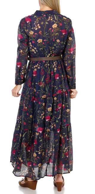 Thumbnail 2: Cece Women's Long Sleeve Tiered Maxi Dress w/ Belt  