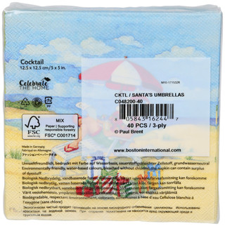 Thumbnail 1: Boston International 40 Ct Beach Santa Napkins  