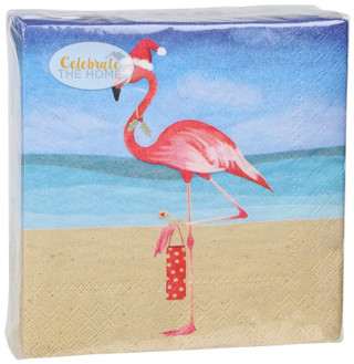 Thumbnail 2: Boston International 40 Ct Festive Flamingo Napkins  