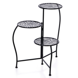 Thumbnail 1: Sagebrook Home 22" Folding 3-Tier Leaves Plant Stand Black 