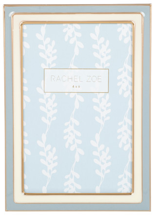 Thumbnail 1: RACHEL ZOE 4x6 Blue White Enamel Photo Frame 