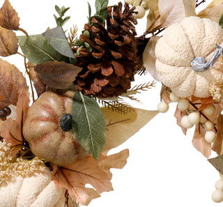 Thumbnail 3: . 24 in Harvest Pumpkin Wreath Home Accent 