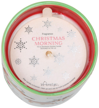Thumbnail 1: INHOMESTYLEZ 7.5 oz Christmas Morning Scented Pet Print Stoneware Candle 