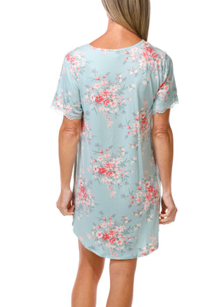 Thumbnail 1: FLORA Women's Short Sleeve Floral Sleep Shirt  