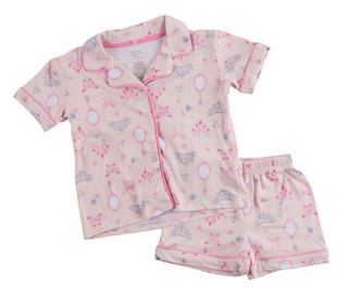 Thumbnail 3: Cutie Pie Baby Toddler Girls' Princess Print Pajama Set - 2 Piece 